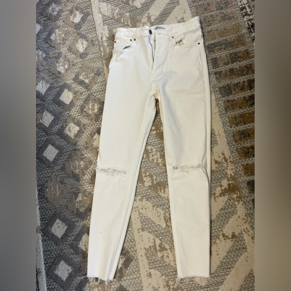 Zara Distressed Skinny Jeans White - Picture 6 of 7